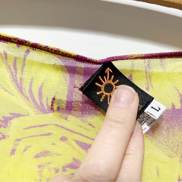 Jean Paul Gautier Soleil Mesh Swim Cover Up Size Large One Size Floral Purple - Picture 12 of 16